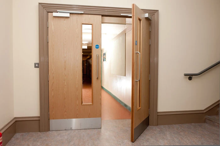 Veneered Wood Fire Doors With Glass Veneered Wood Fire Doors With Glass